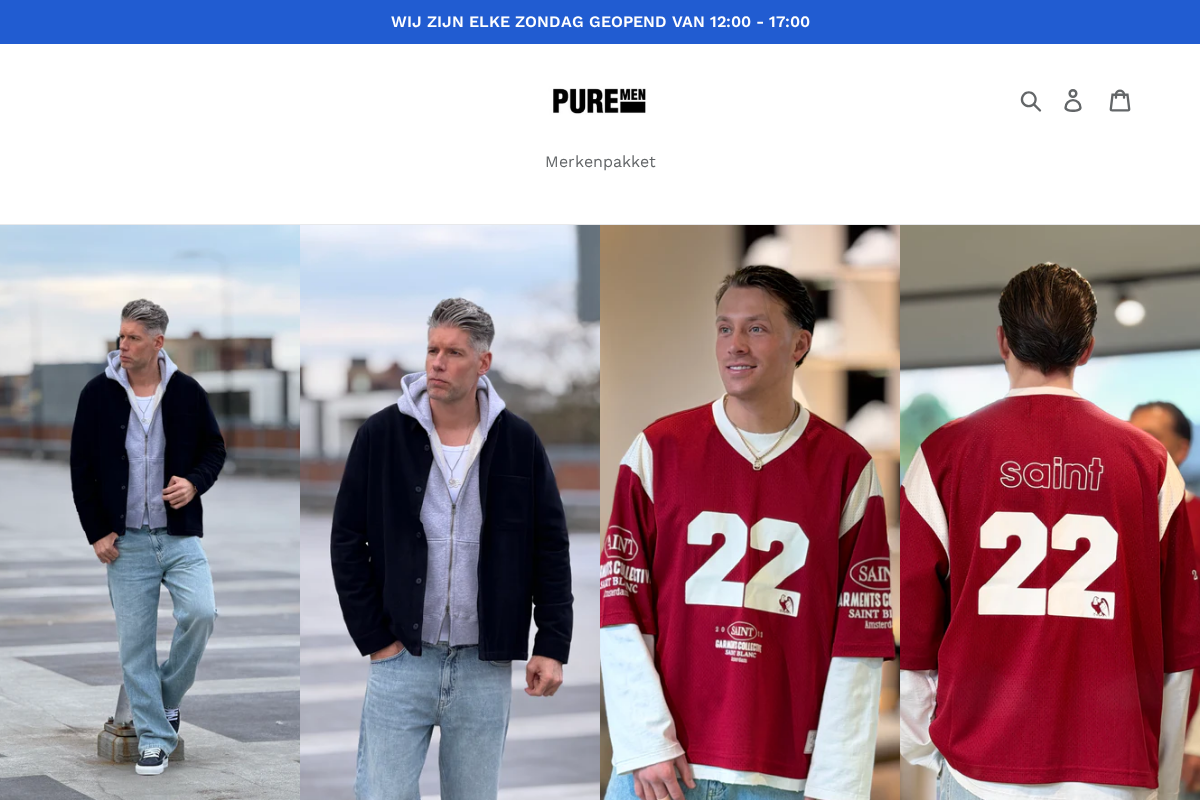 Pure Men homepage screenshot