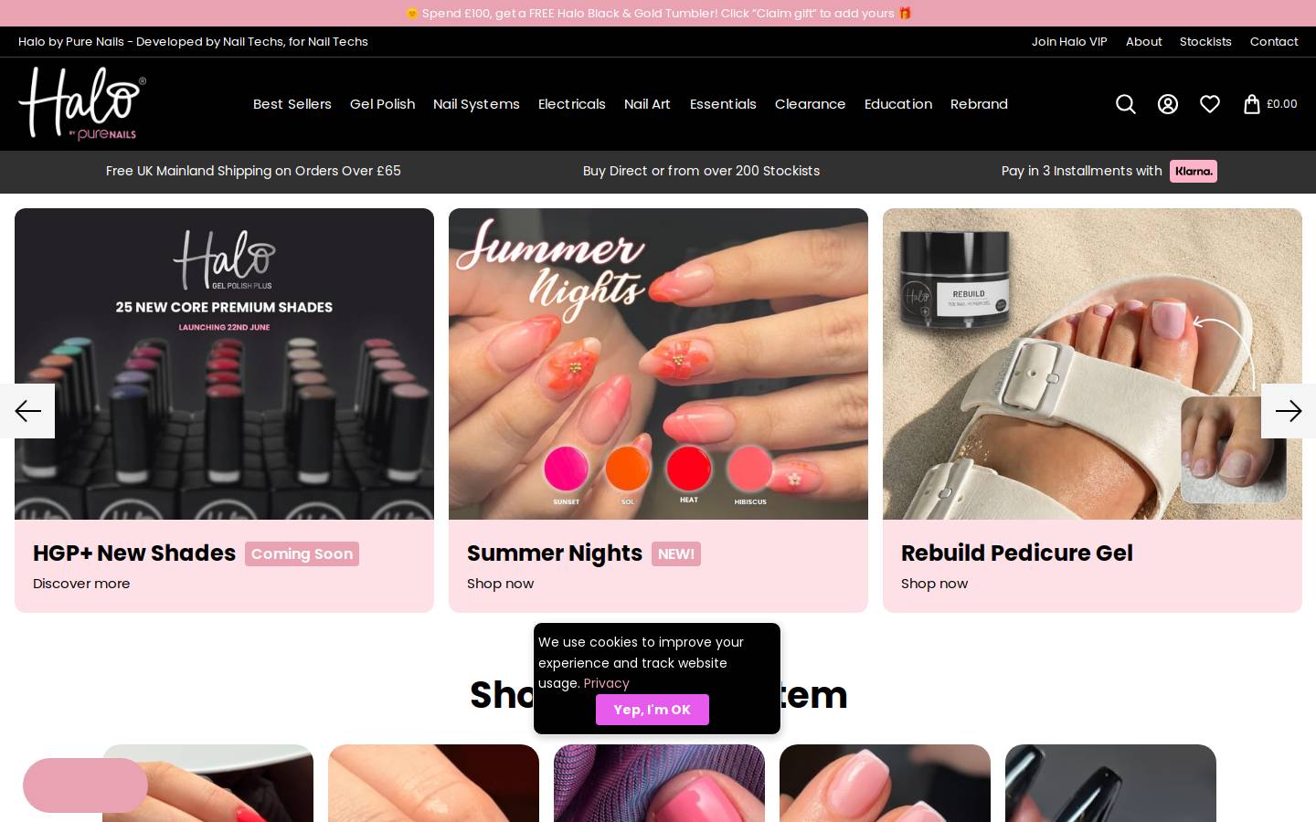 Pure Nails homepage screenshot