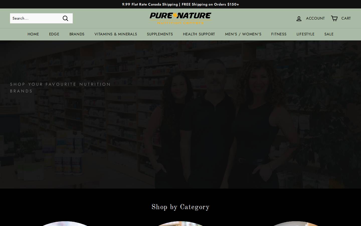 purenaturenutrition.com homepage screenshot