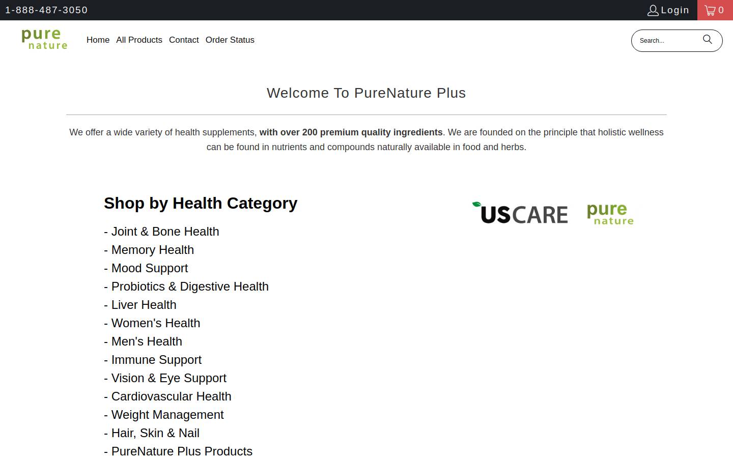 purenatureplus.com homepage screenshot