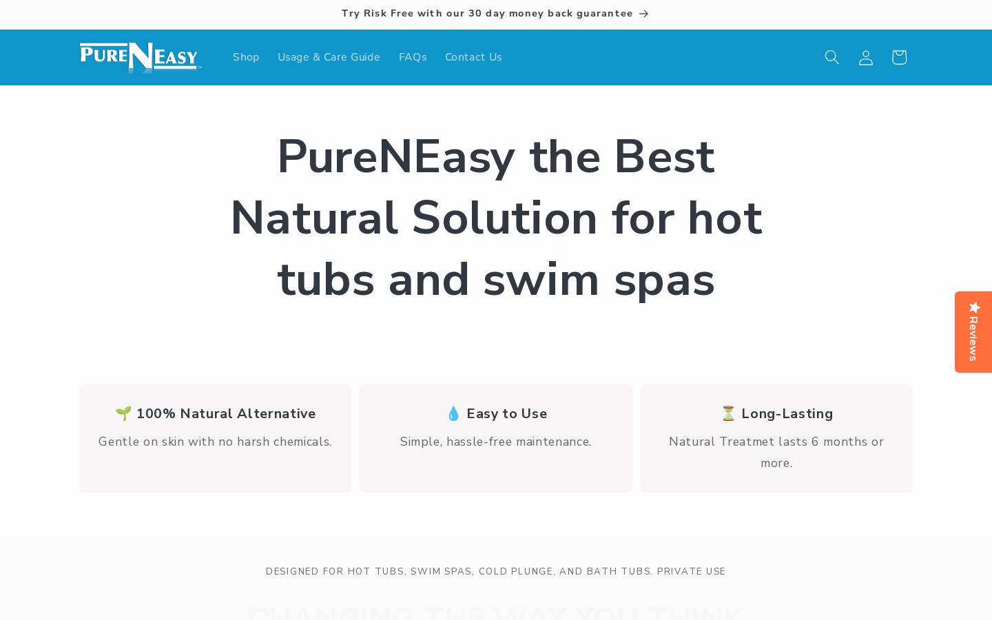 pureneasy.com homepage screenshot