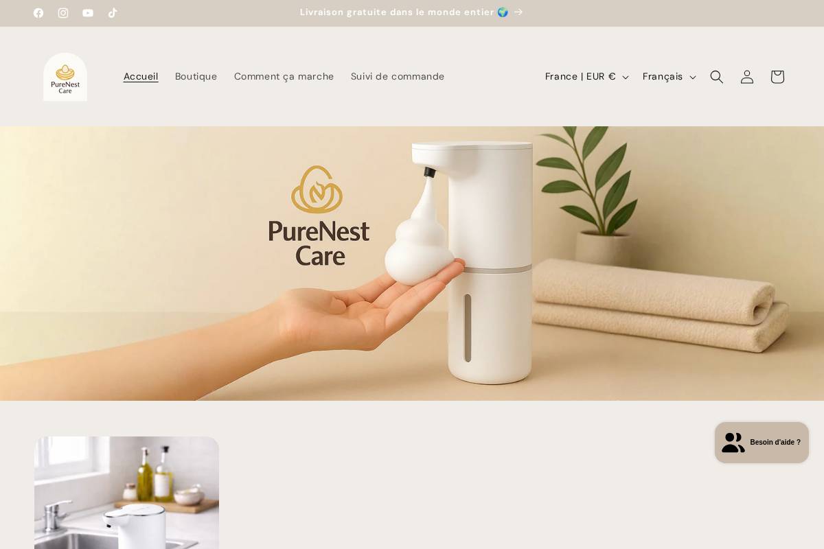 purenestcare.fr homepage screenshot