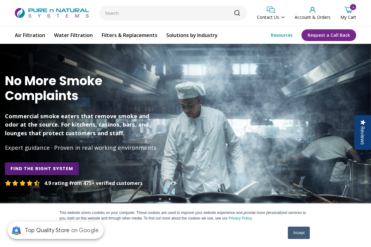 Pure n Natural Systems ® homepage screenshot