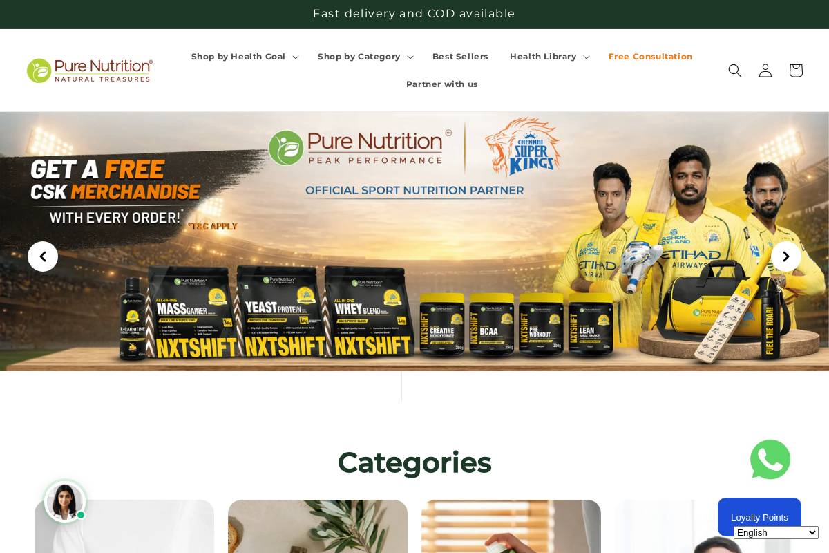 purenutrition.in homepage screenshot