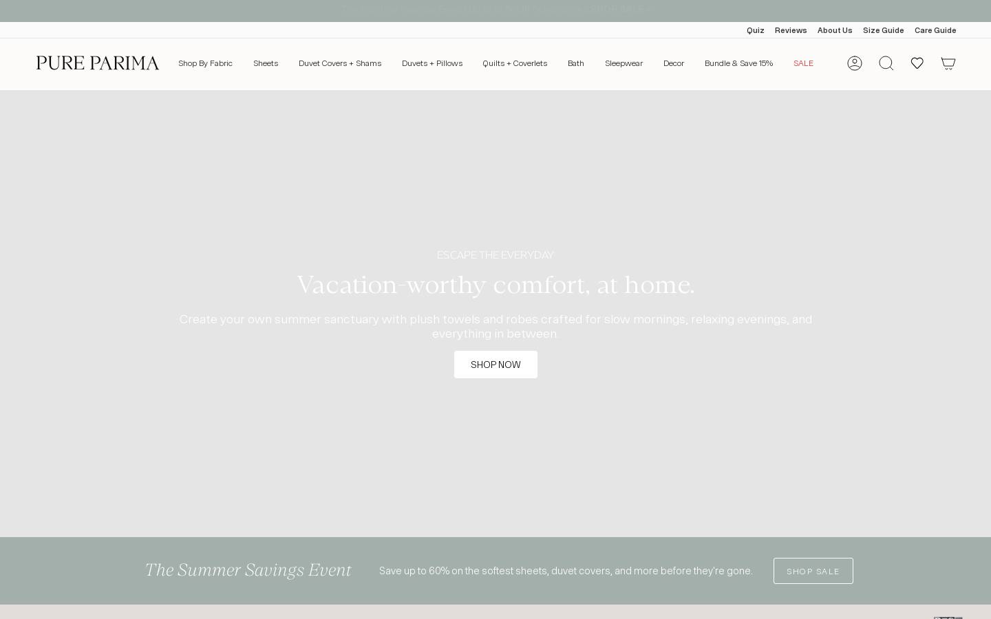 Pure Parima homepage screenshot
