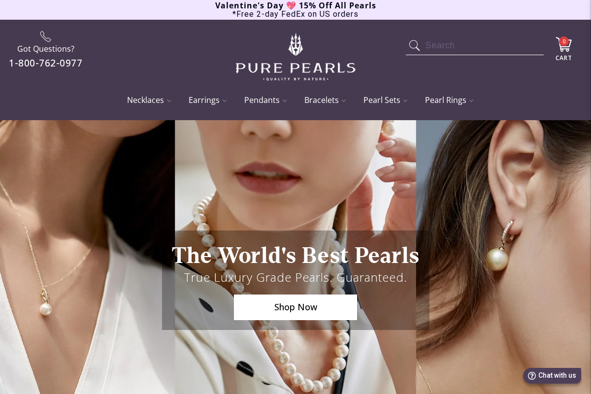 Pure Pearls homepage screenshot