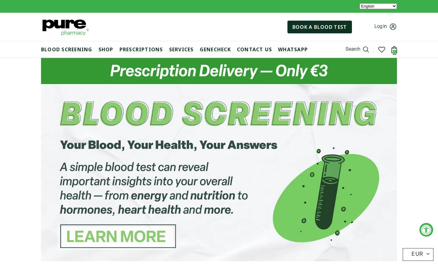 purepharmacy.ie homepage screenshot
