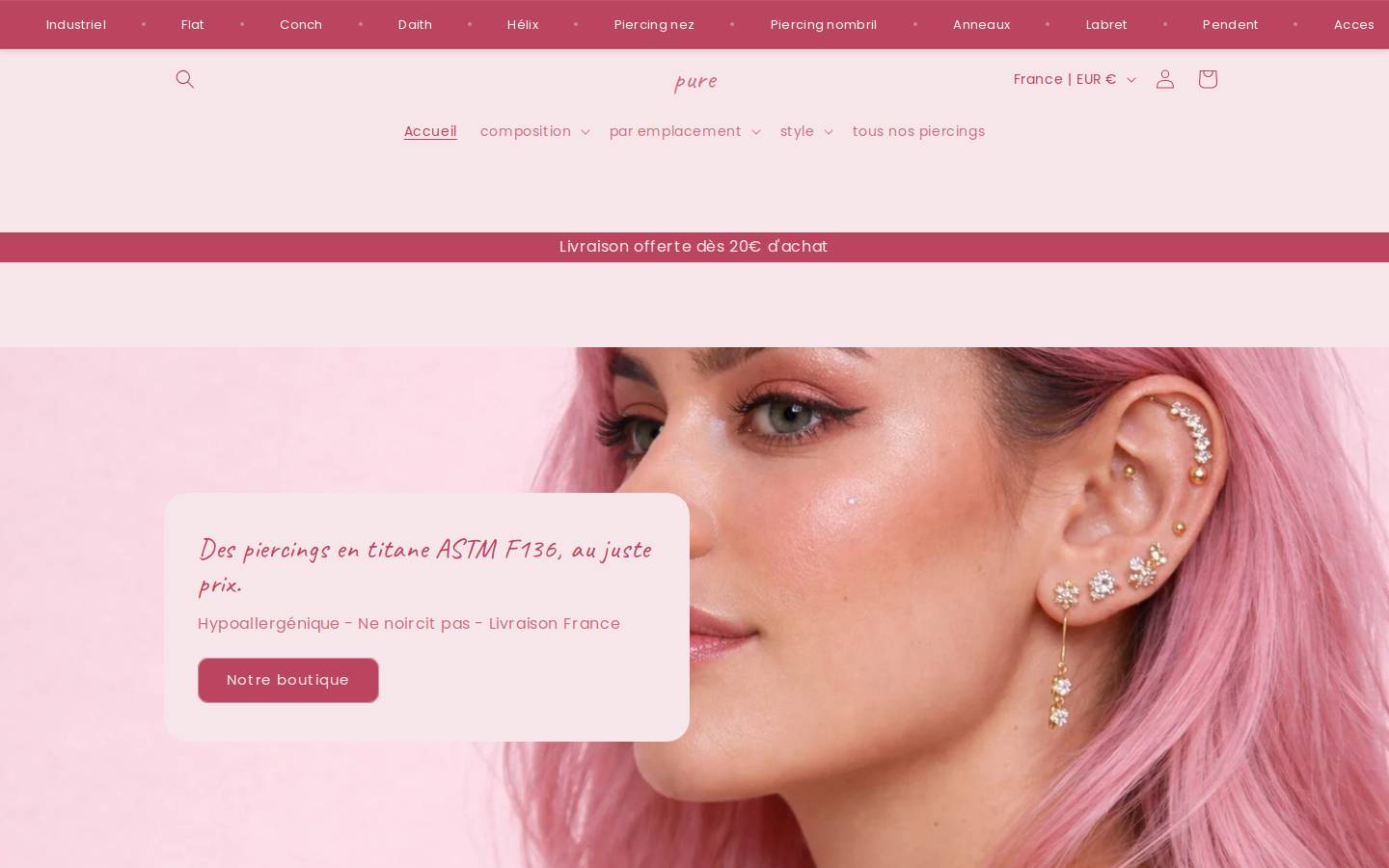 purepiercing.shop homepage screenshot