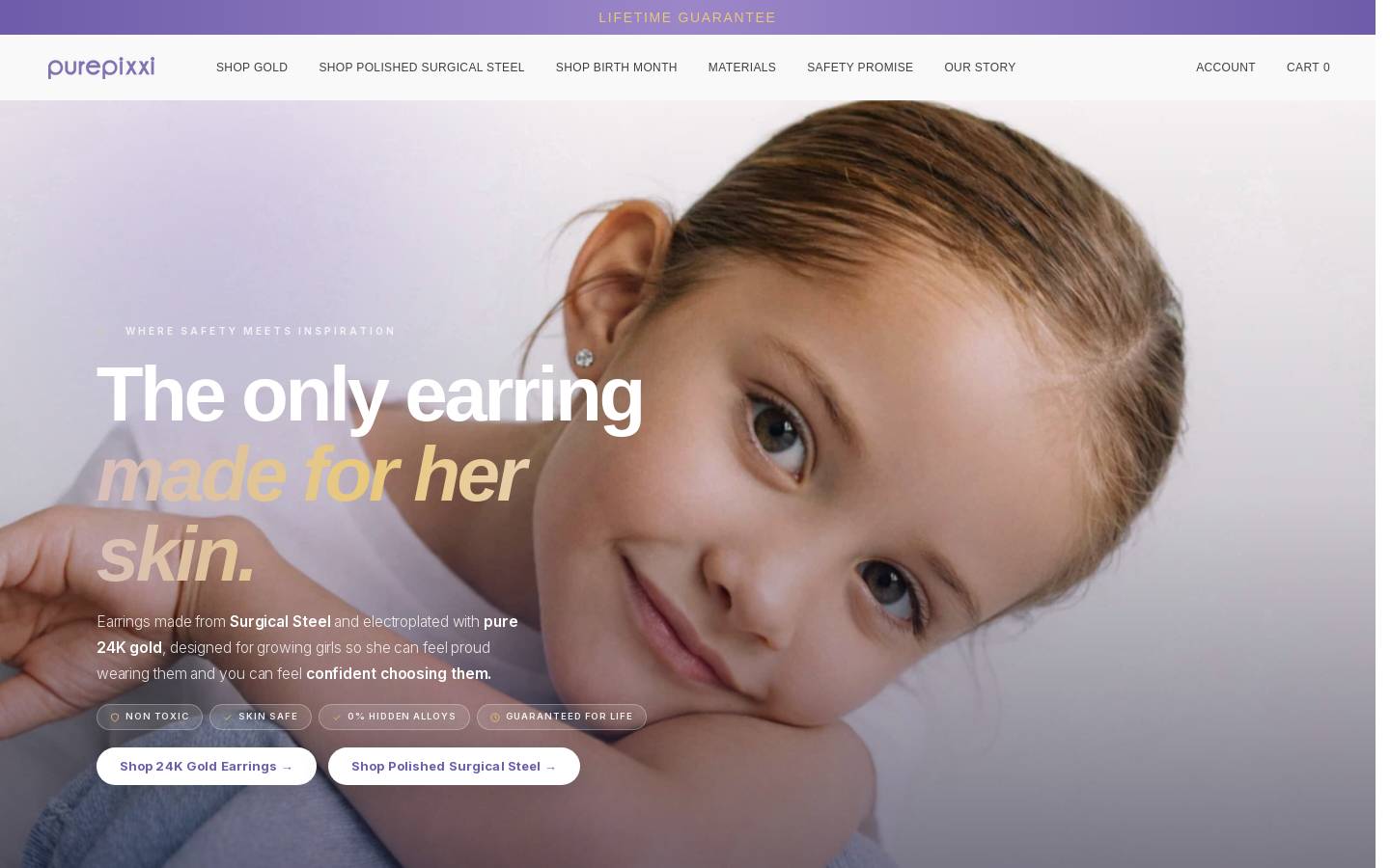 purepixxi.com homepage screenshot
