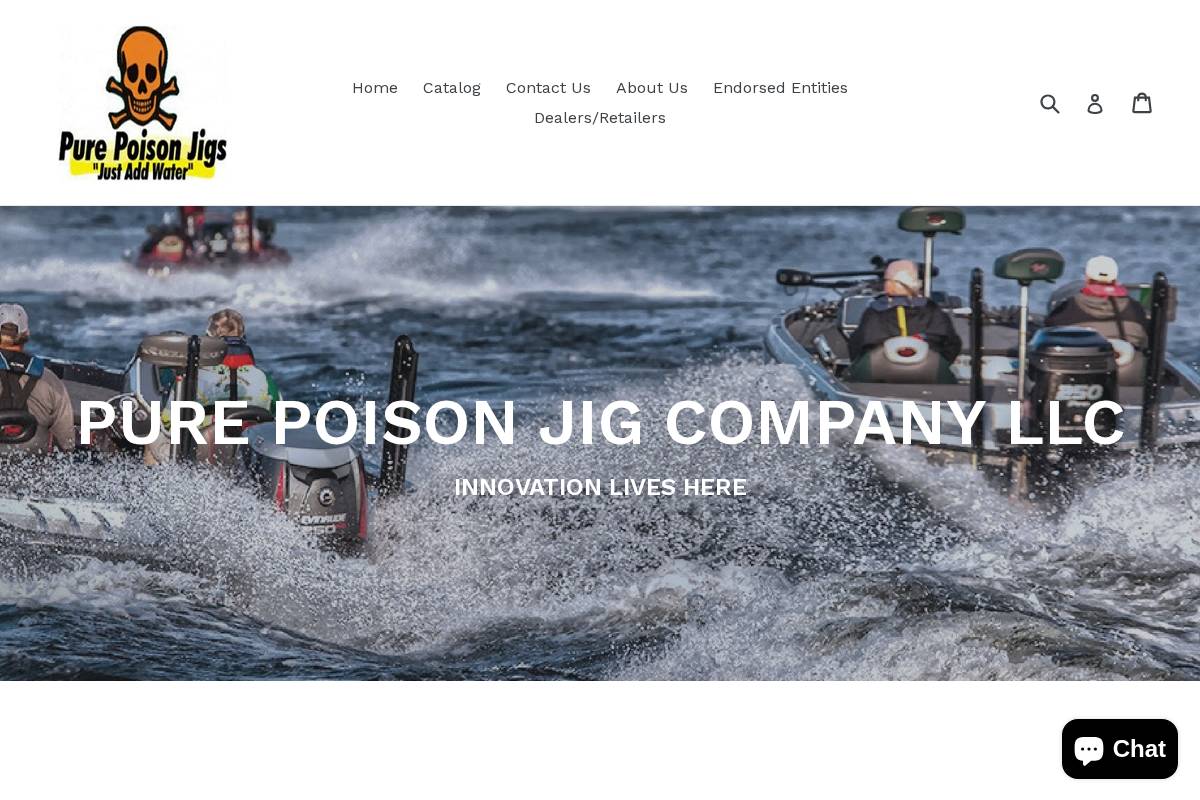 purepoisonjigstore.com homepage screenshot