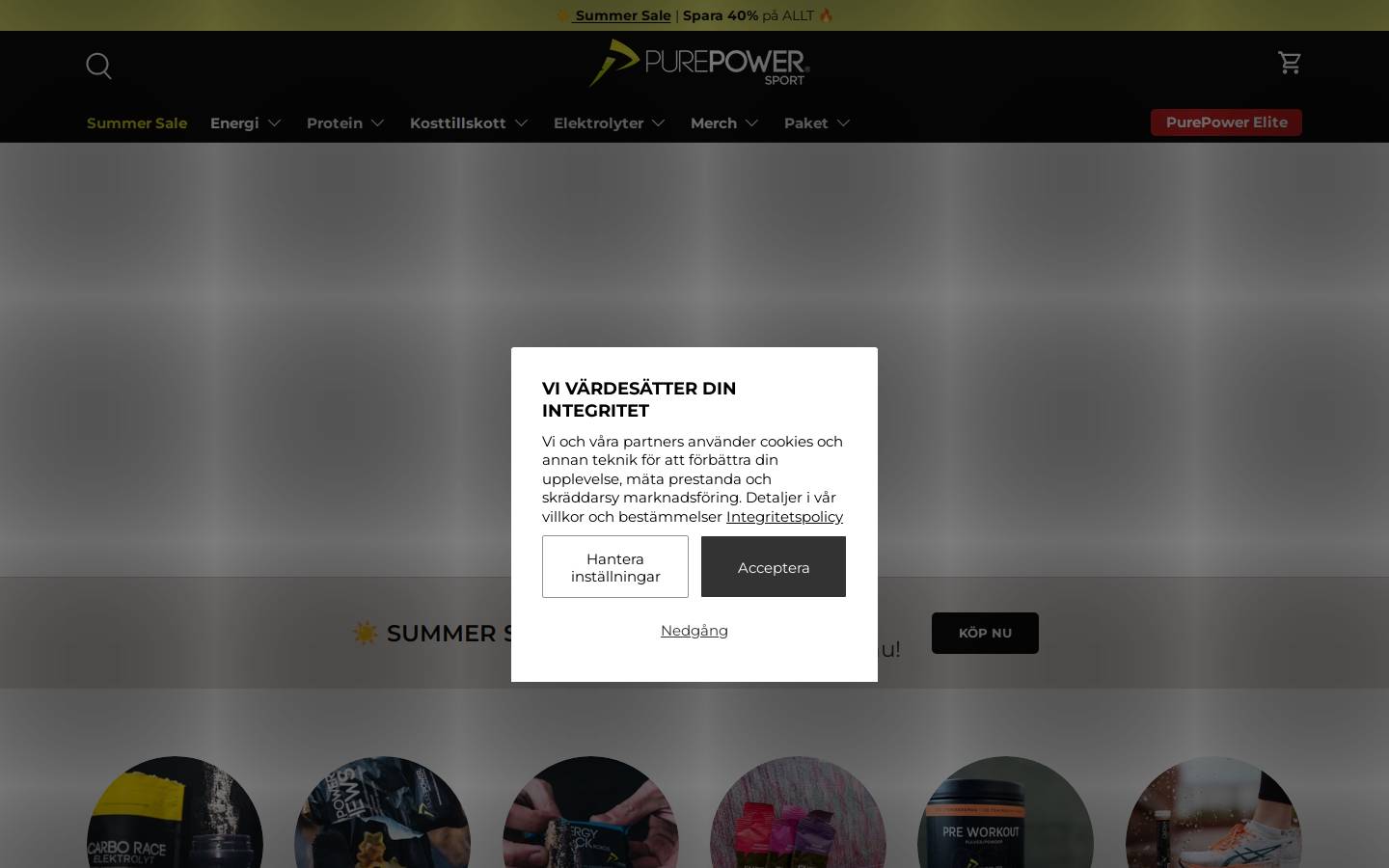 PurePower Sport homepage screenshot