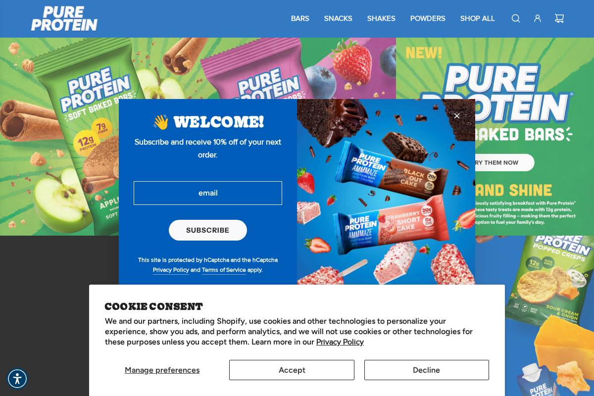 pureprotein.com homepage screenshot