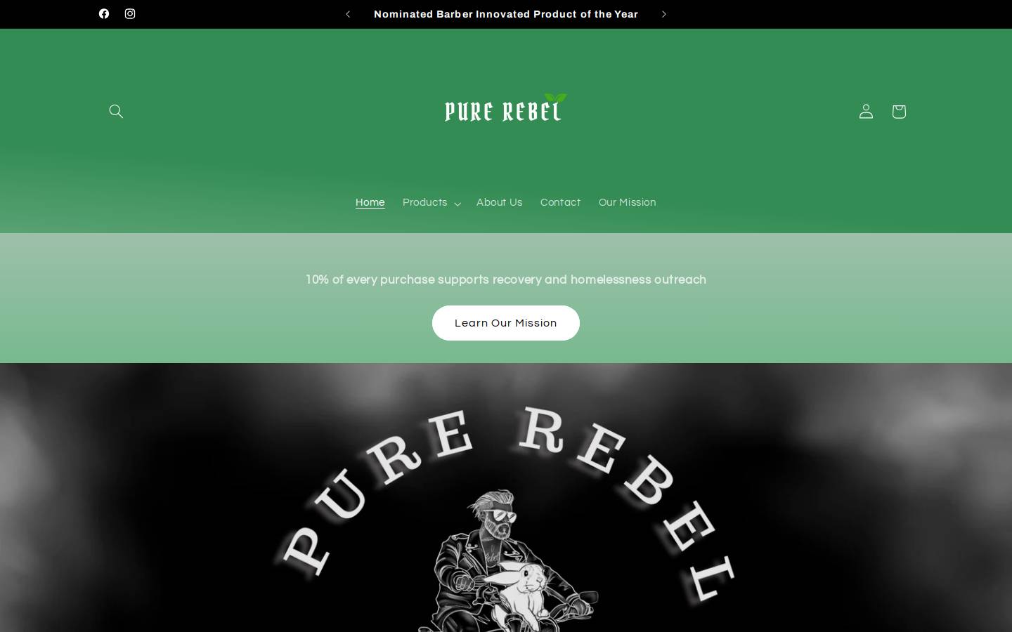 purerebelshop.com homepage screenshot