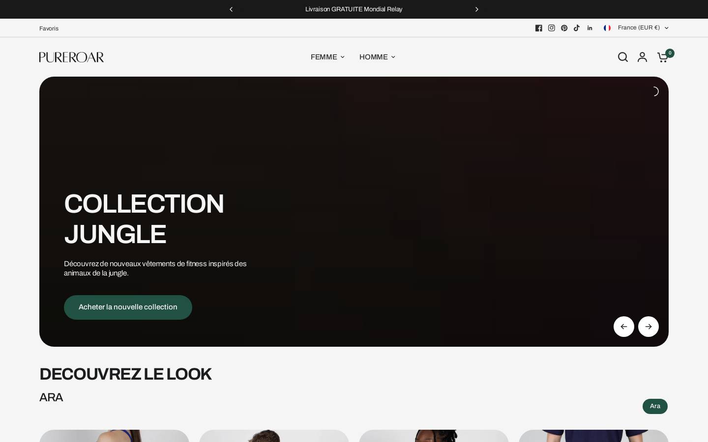 PureRoar homepage screenshot