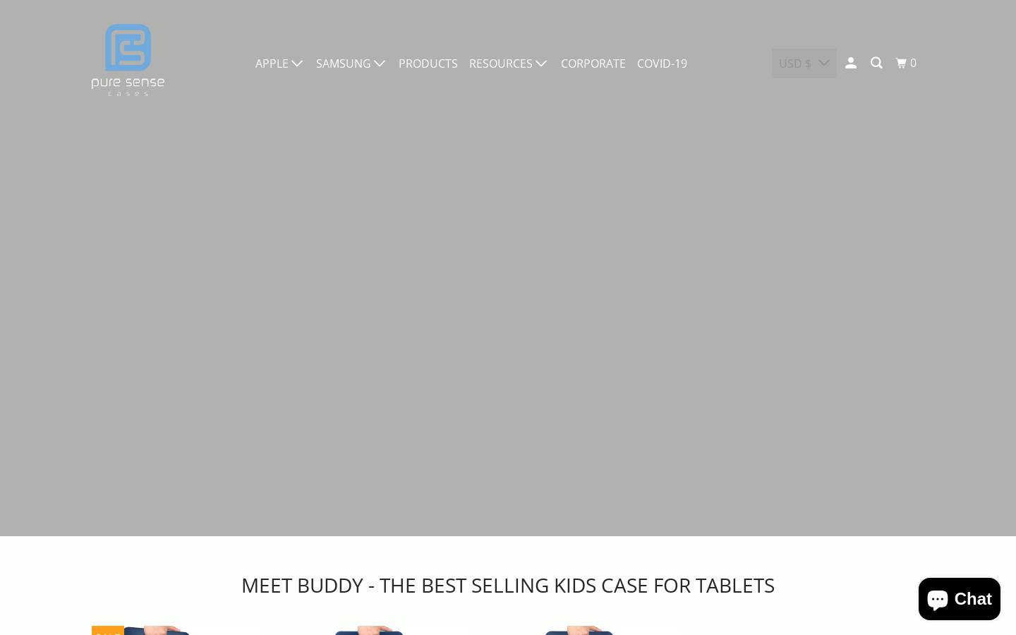 Pure Sense Cases homepage screenshot
