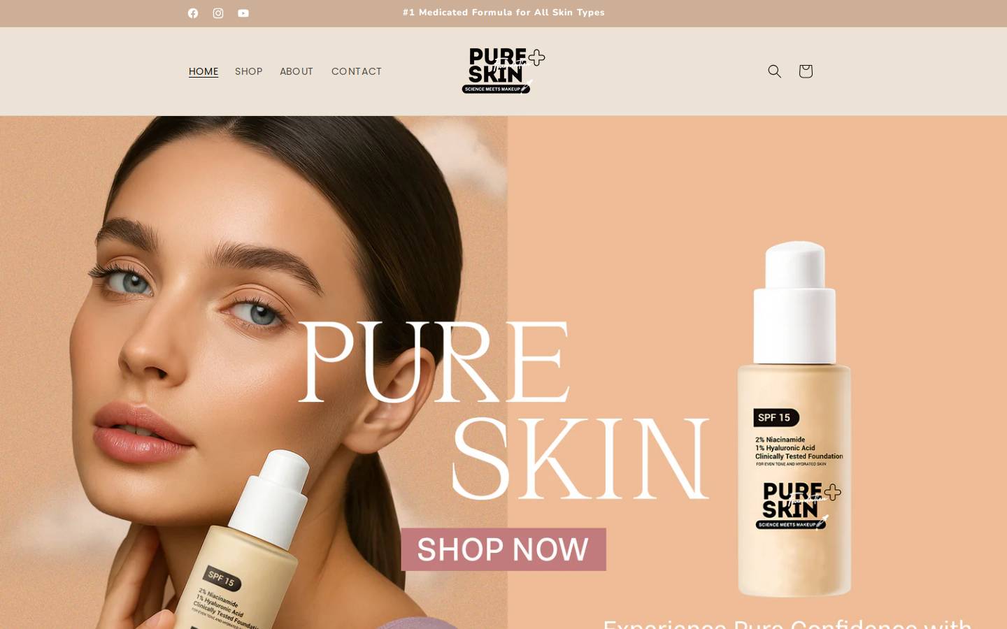 Pure Skin Lab homepage screenshot