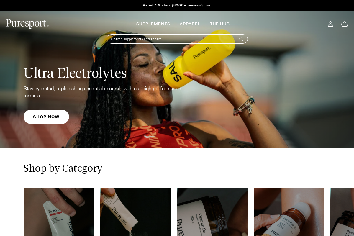 Puresport homepage screenshot
