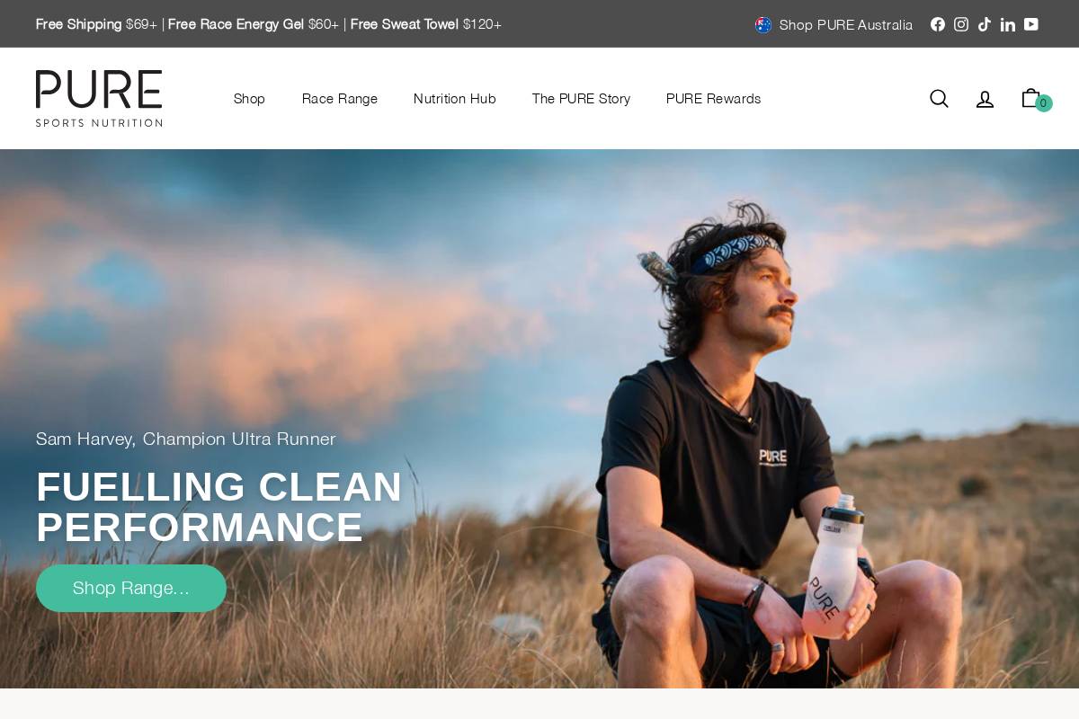 puresportsnutrition.com homepage screenshot