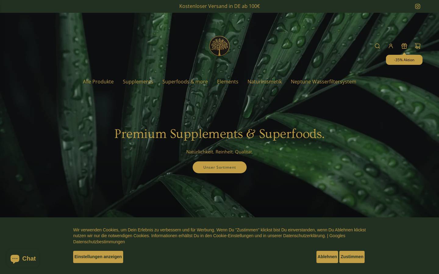 puresupplements.eu homepage screenshot