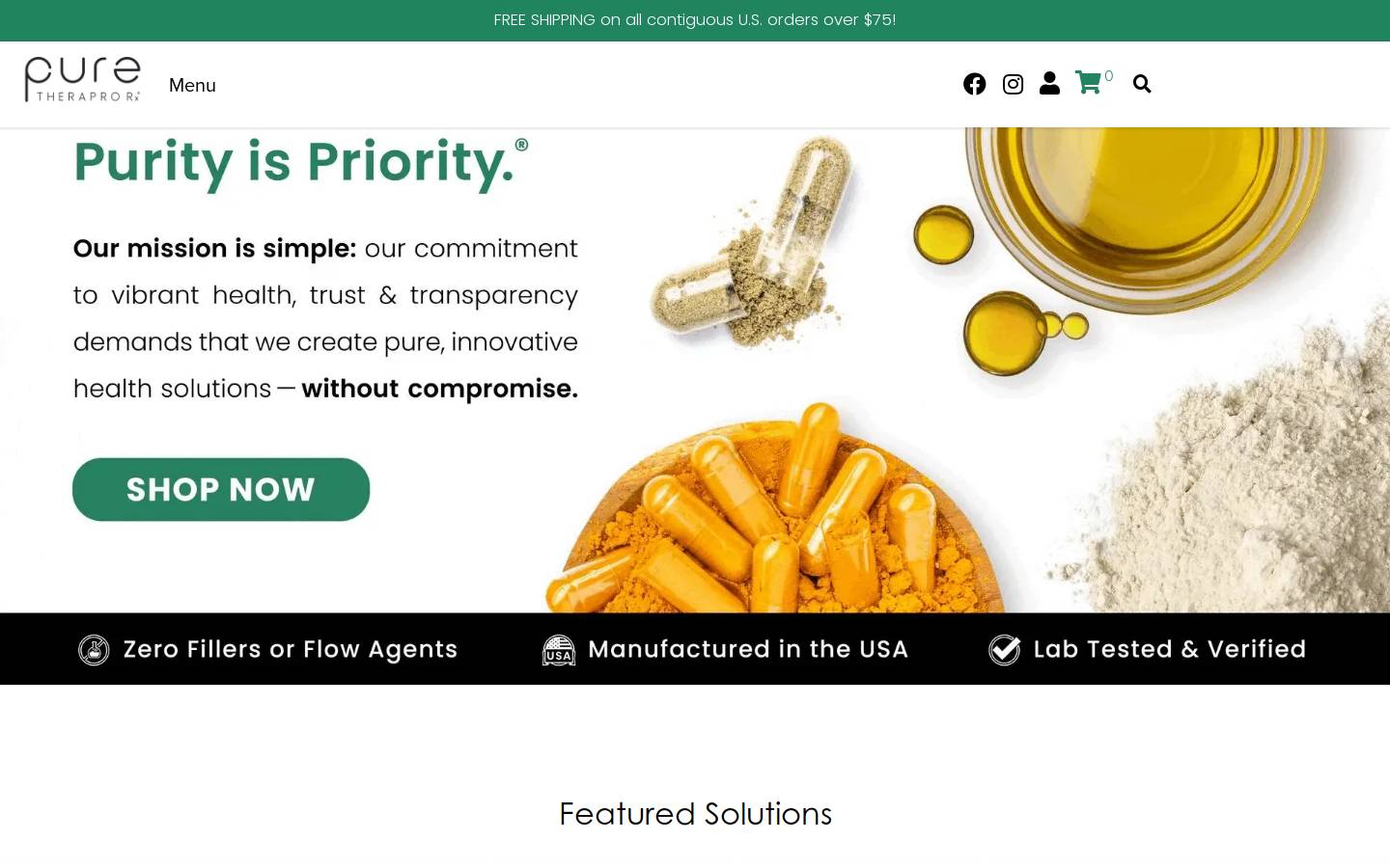 purethera.com homepage screenshot