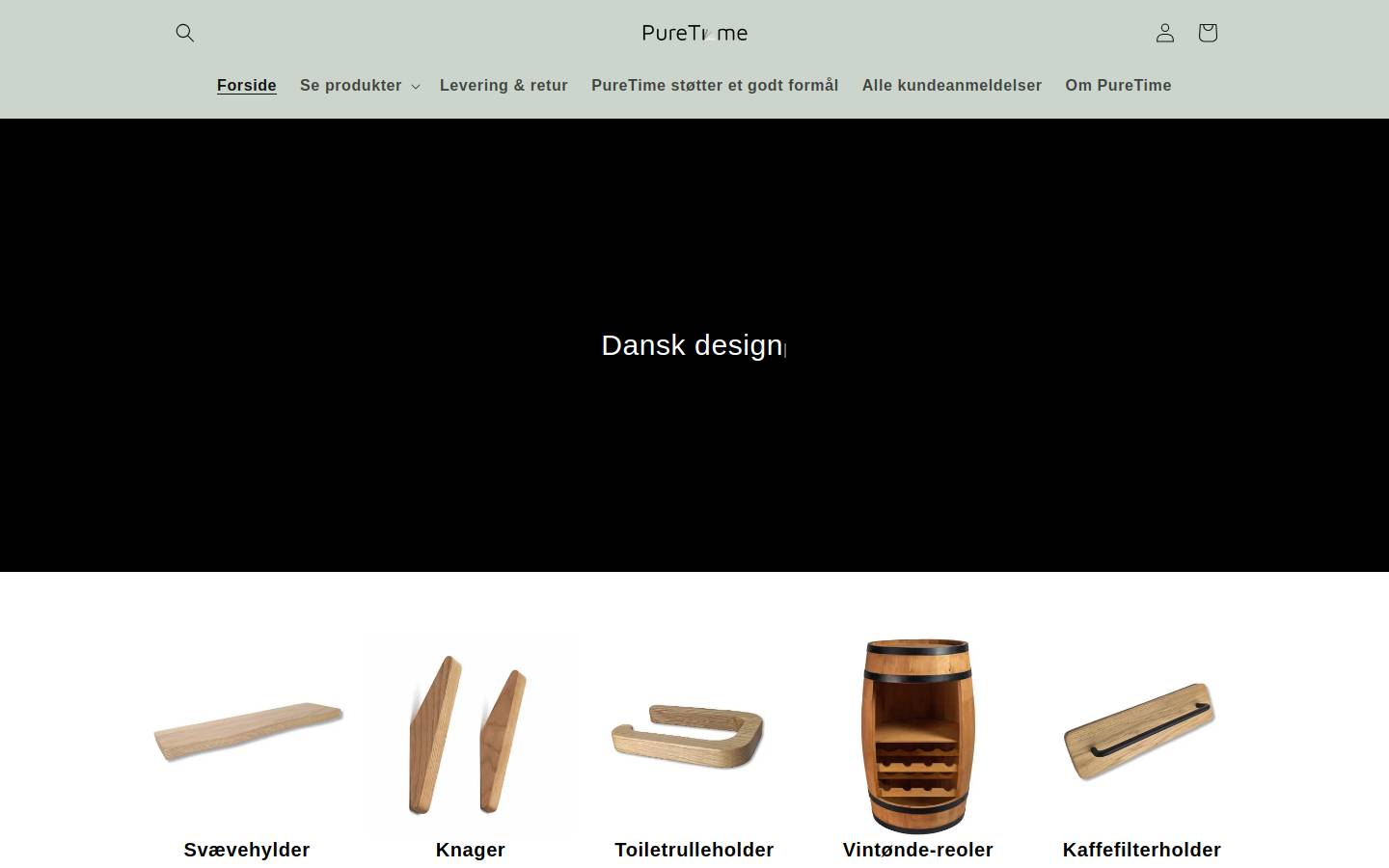 PureTime homepage screenshot