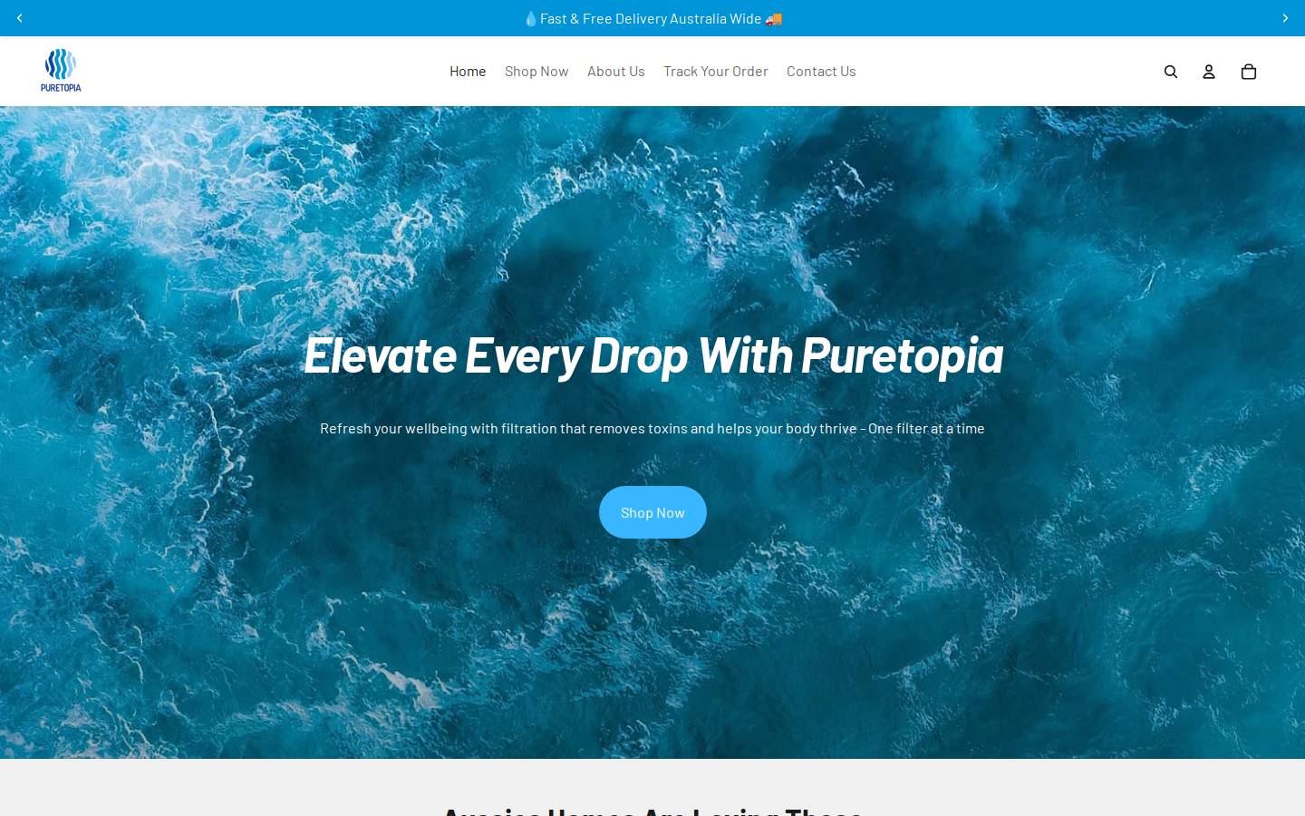 puretopia.com.au homepage screenshot