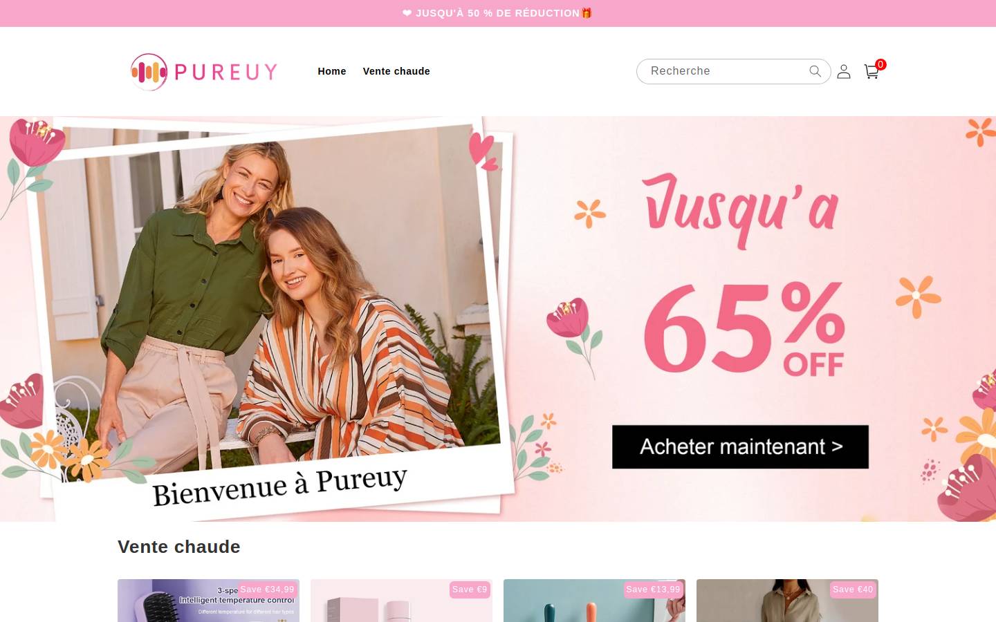 Pureuy homepage screenshot