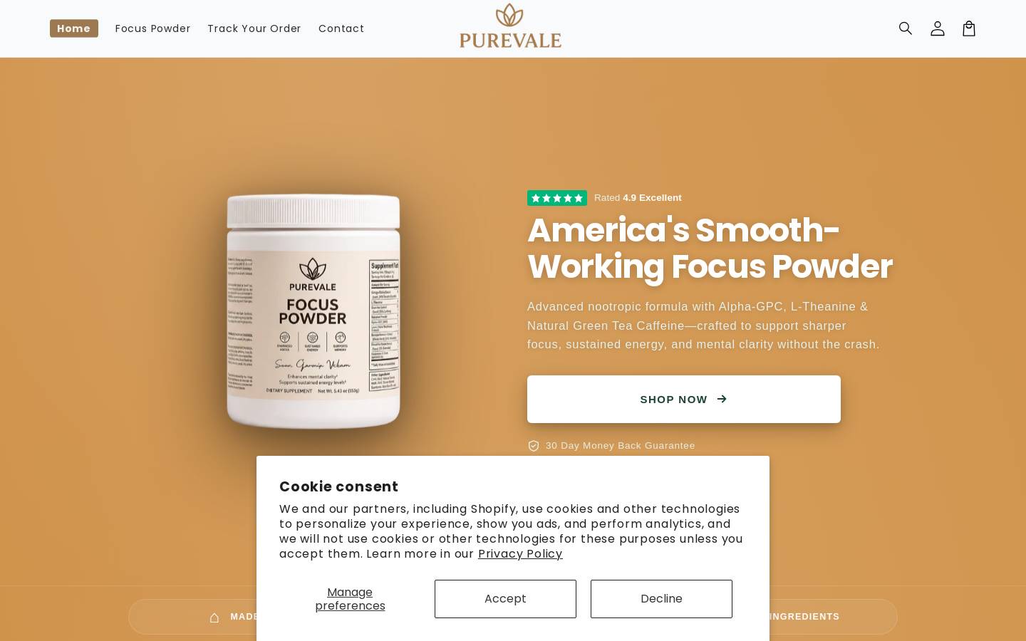 purevale.co homepage screenshot