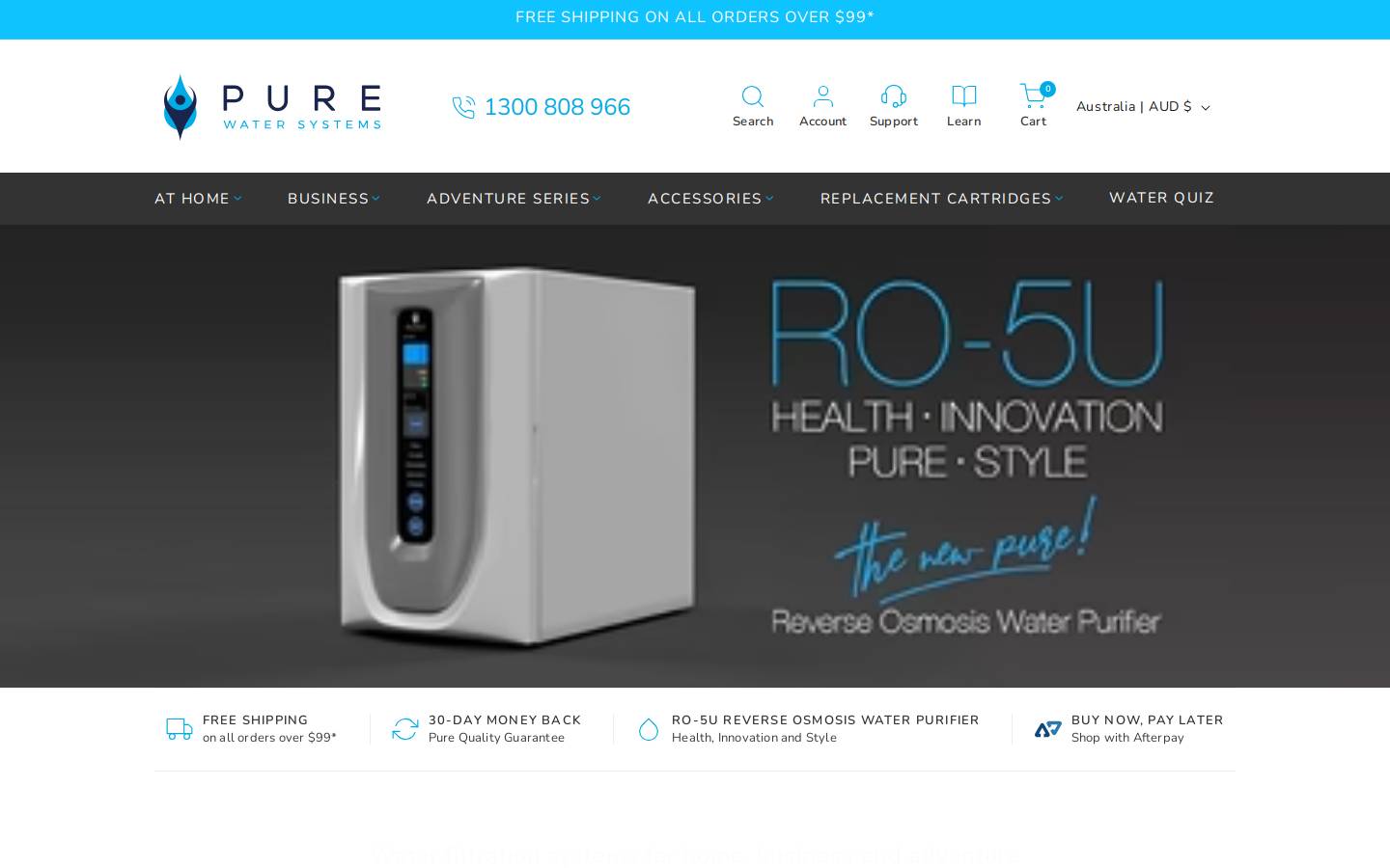 purewatersystems.com.au homepage screenshot