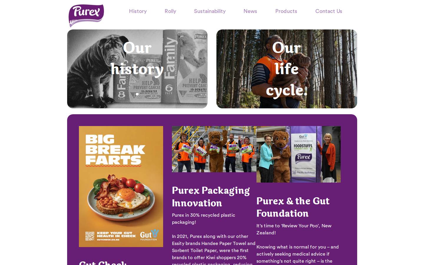 purex.co.nz homepage screenshot