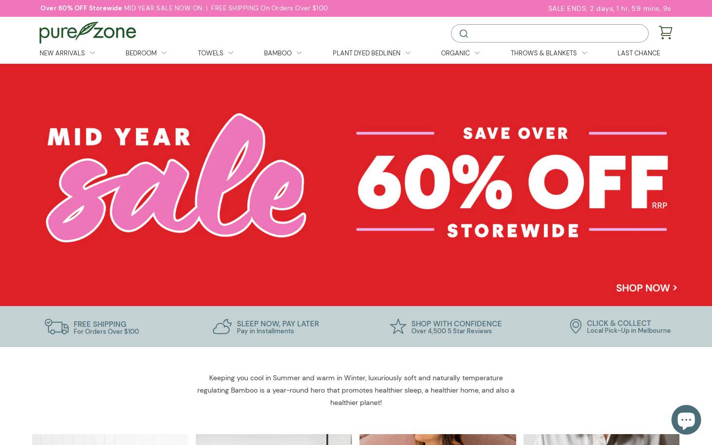 purezone.com.au homepage screenshot