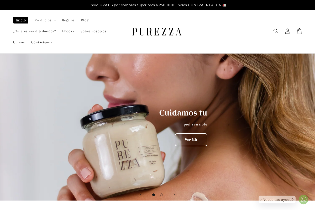 Purezzanatural.com homepage screenshot