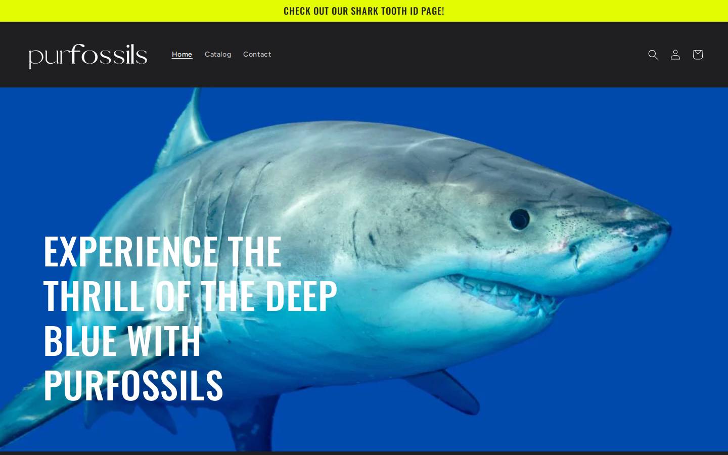 purfossils.com homepage screenshot