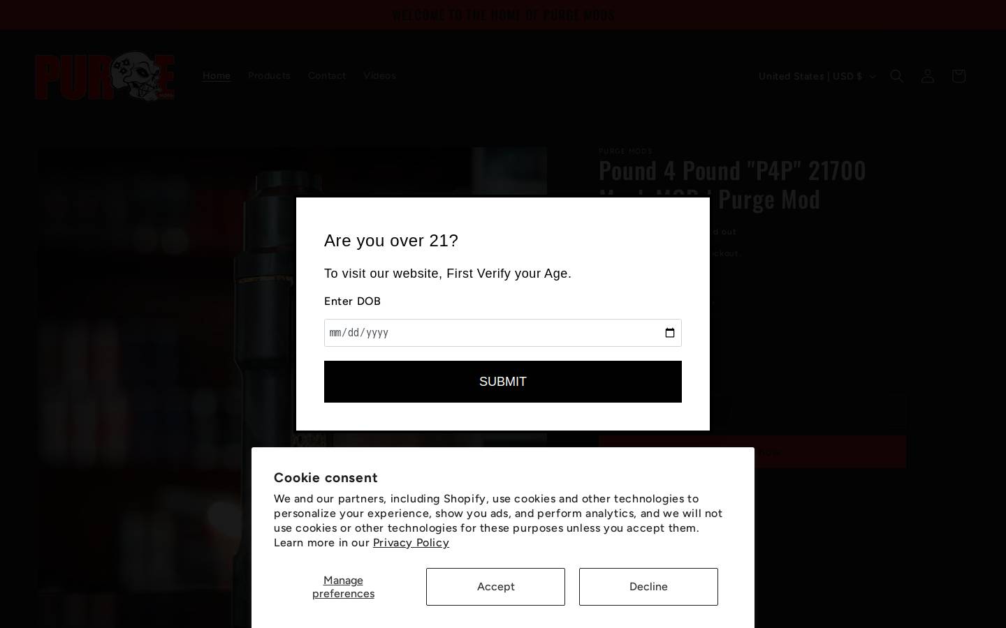 purgemods.com homepage screenshot