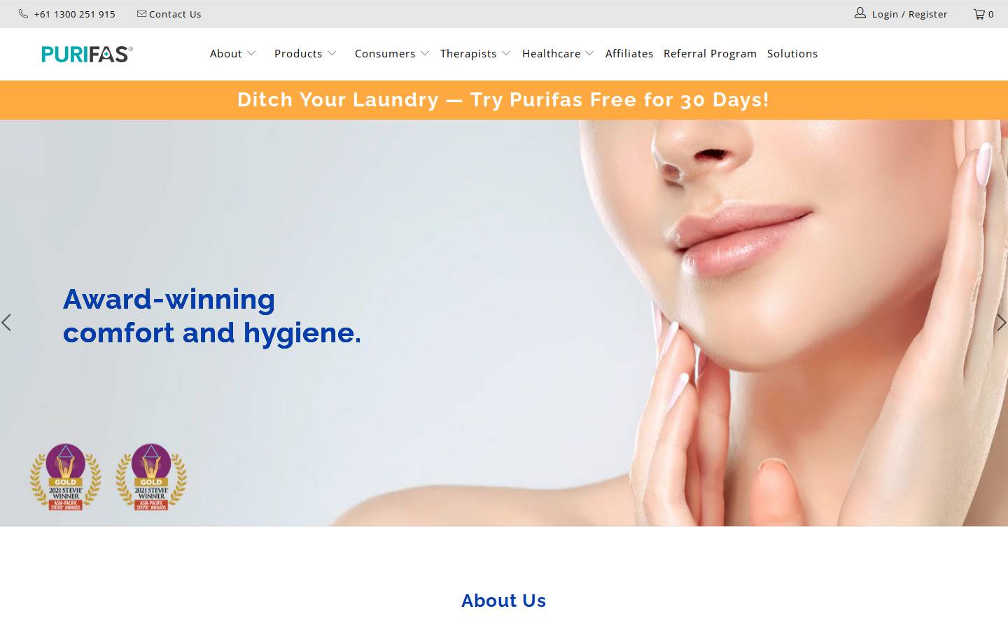 purifas.co.nz homepage screenshot