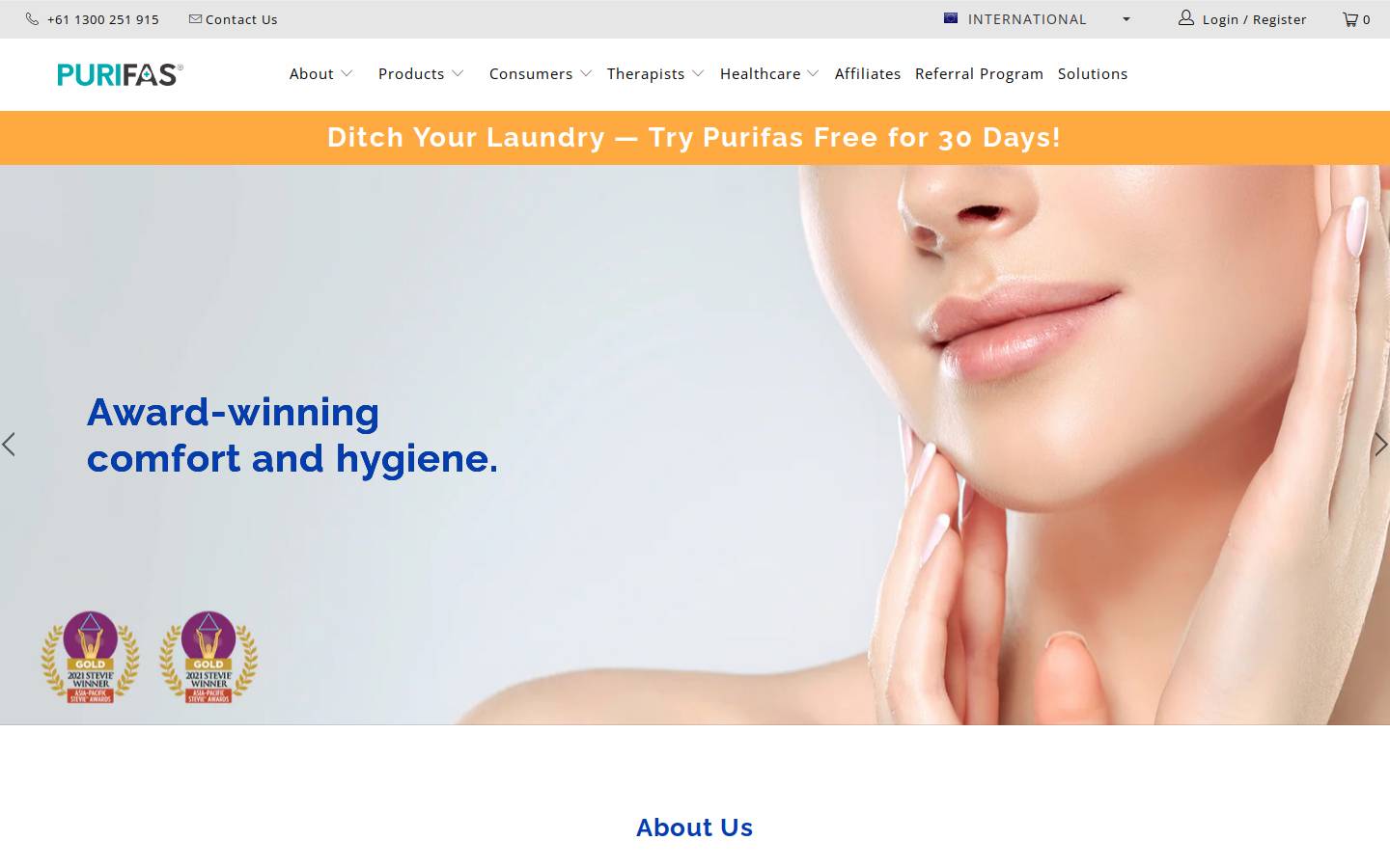 purifas.nz homepage screenshot