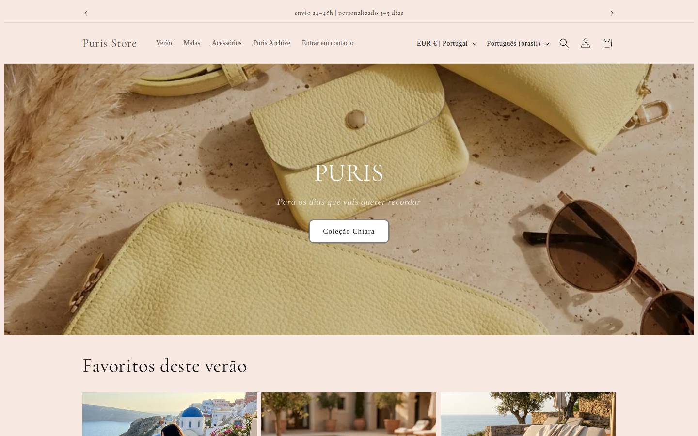 puris.pt homepage screenshot