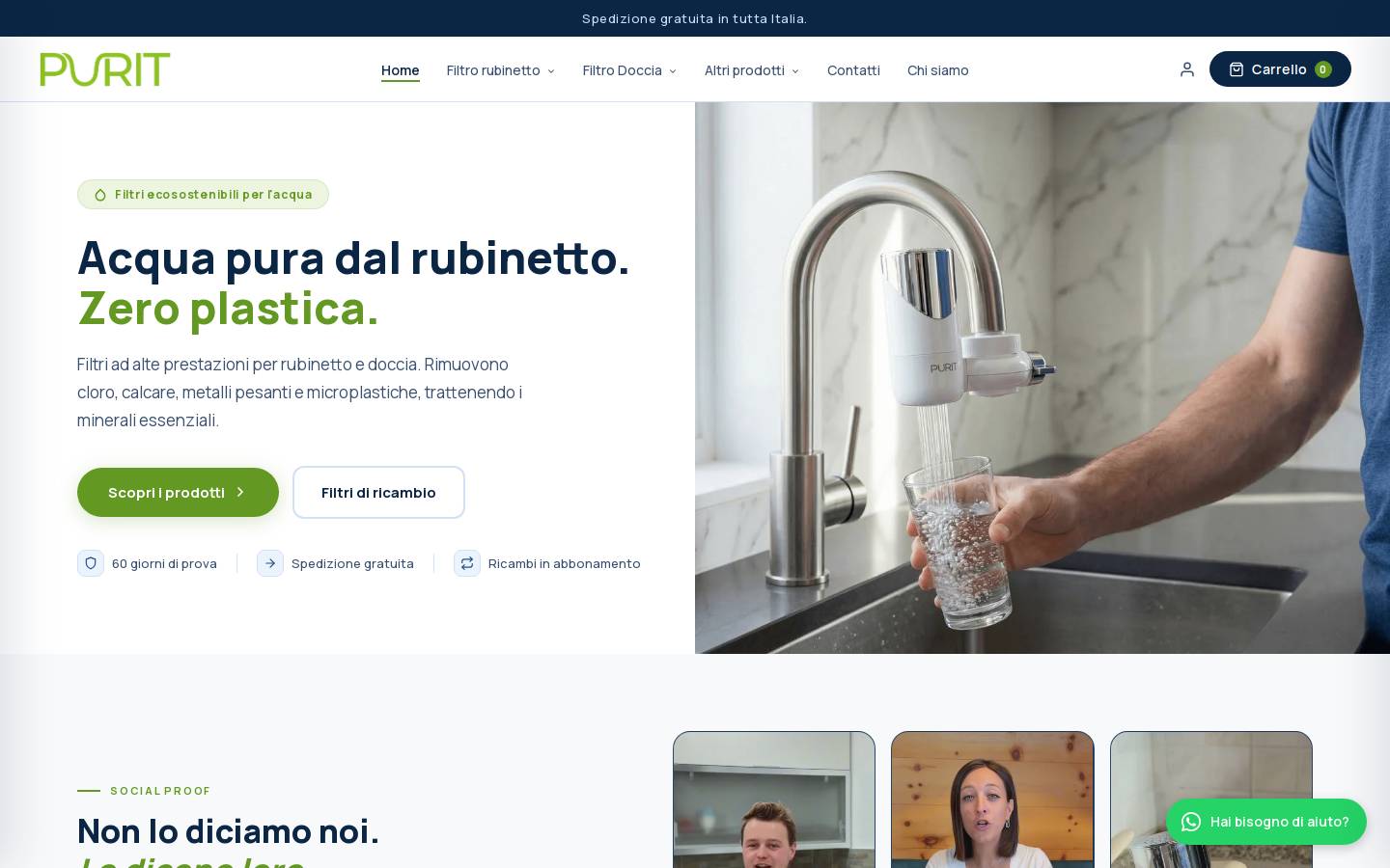 Purit homepage screenshot