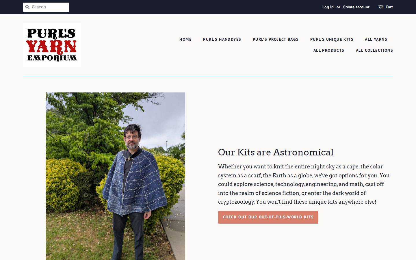 purlsyarn.com homepage screenshot