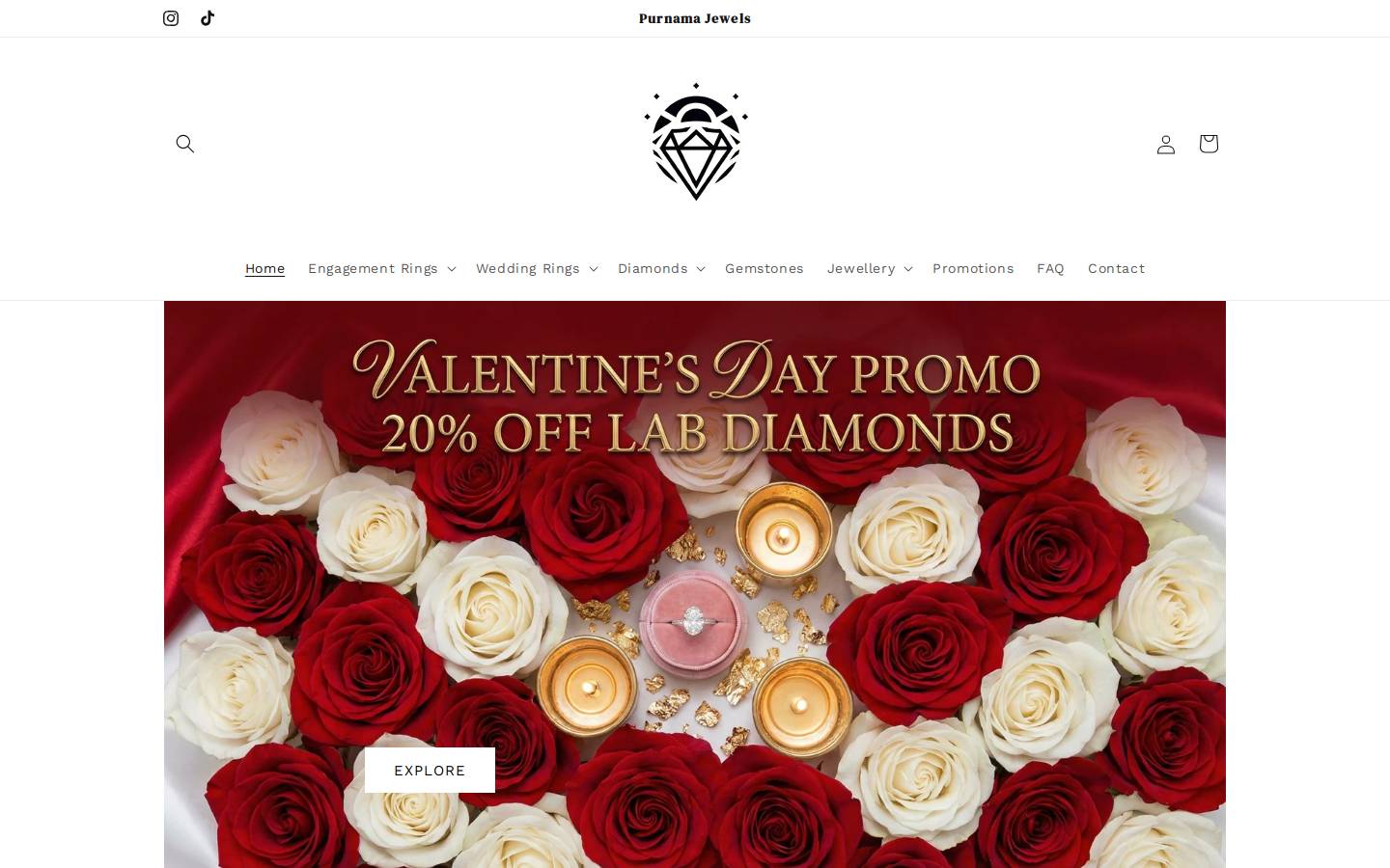purnamajewels.com homepage screenshot