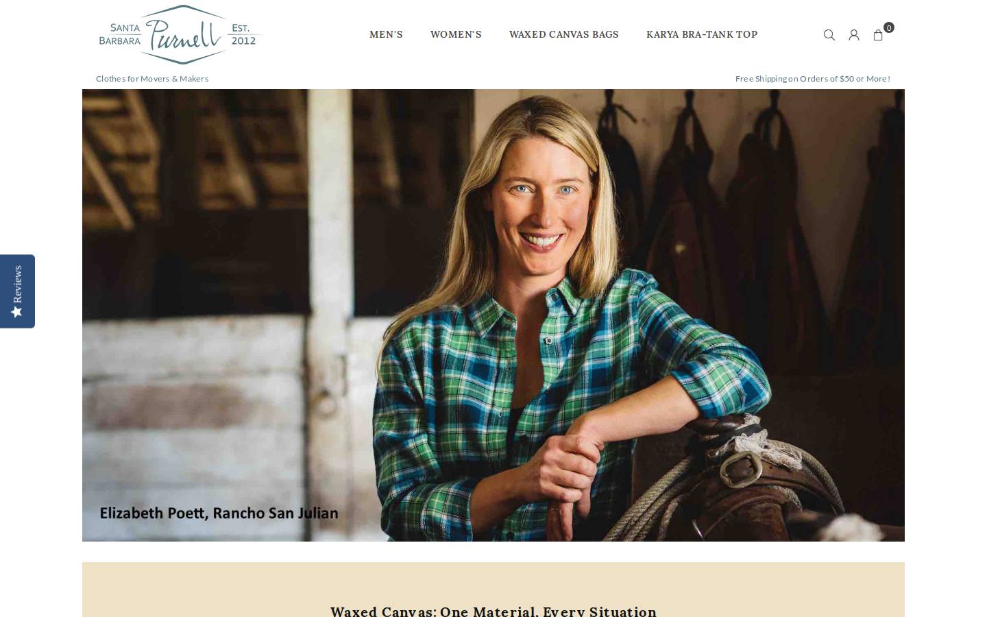 purnellgear.com homepage screenshot