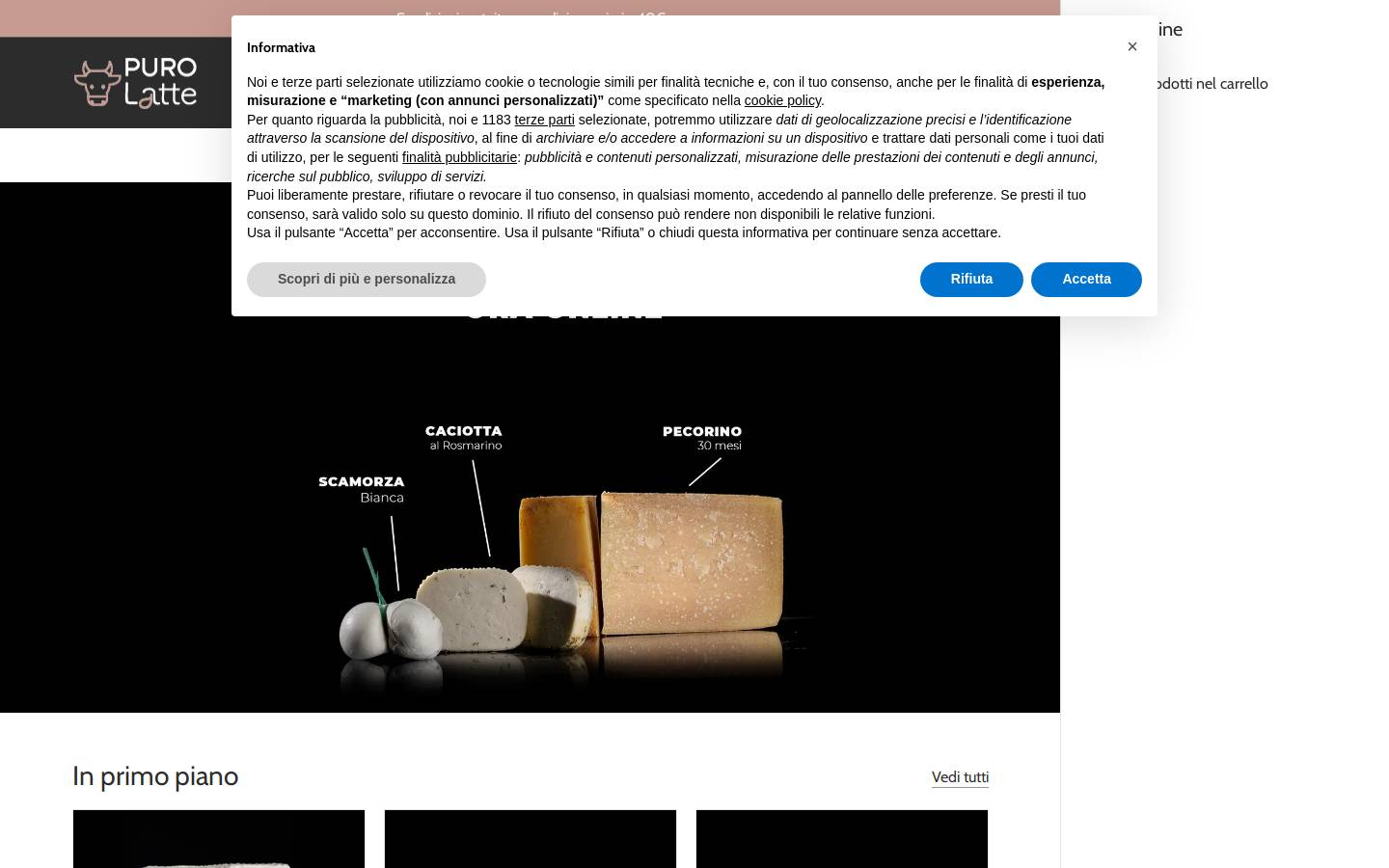 purolatte.it homepage screenshot