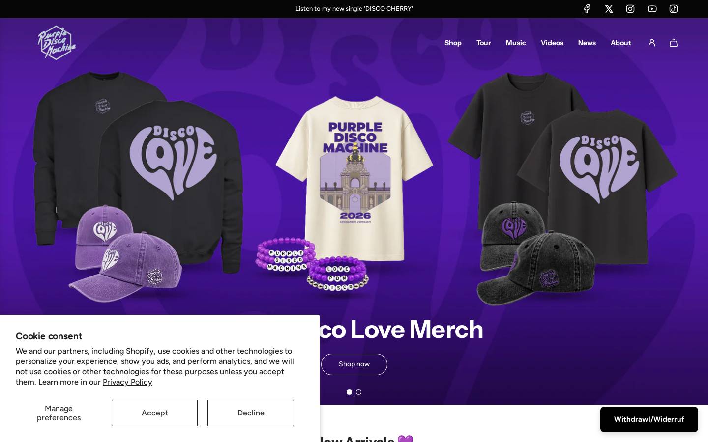 purplediscomachine.com homepage screenshot