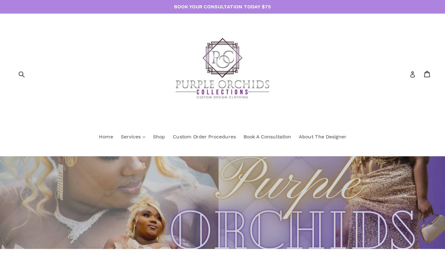 purpleorchidscollections.com homepage screenshot