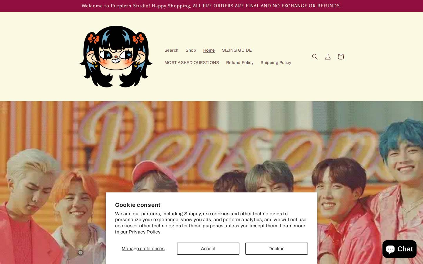 purplethstudio.store homepage screenshot