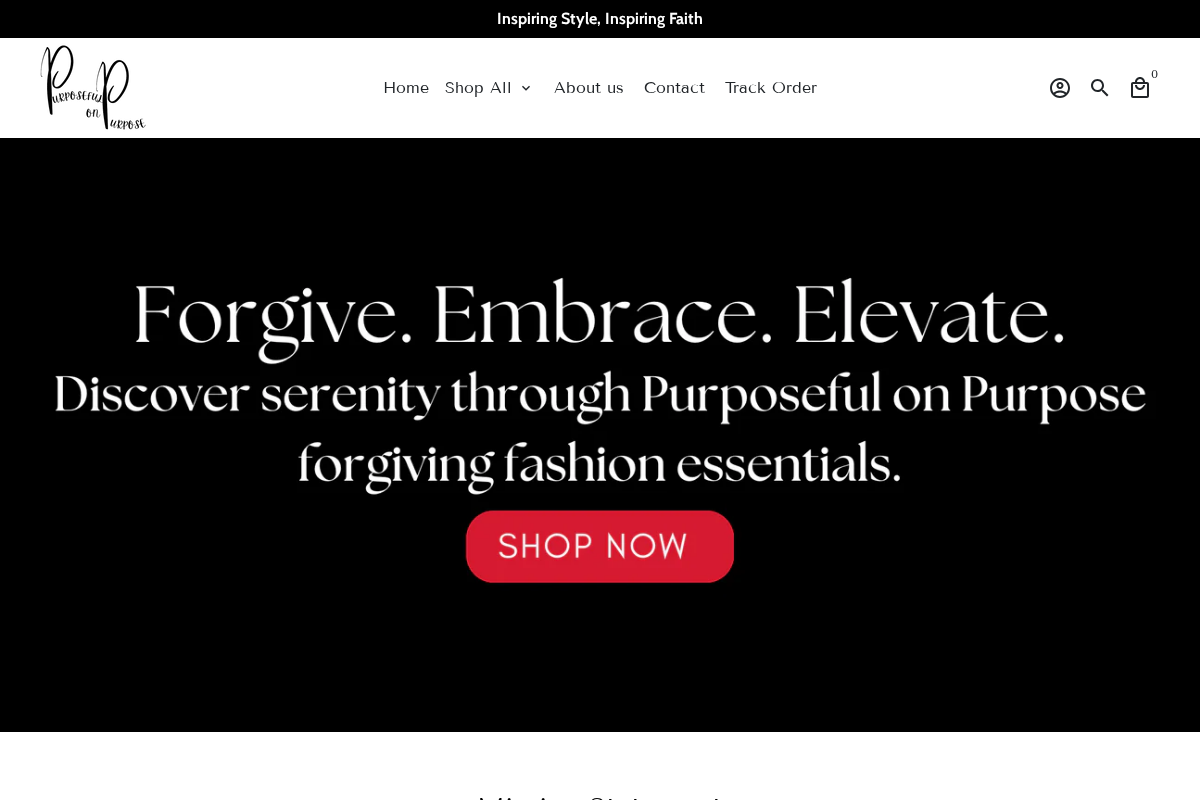 PURPOSEFUL ON PURPOSE! homepage screenshot