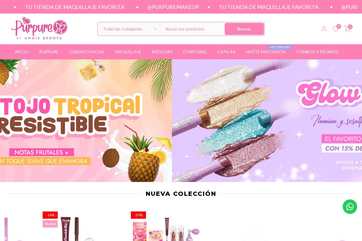 purpuremakeup.com homepage screenshot