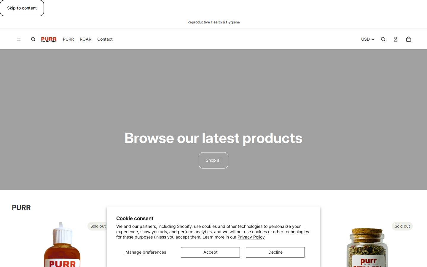 purrherbalistics.com homepage screenshot
