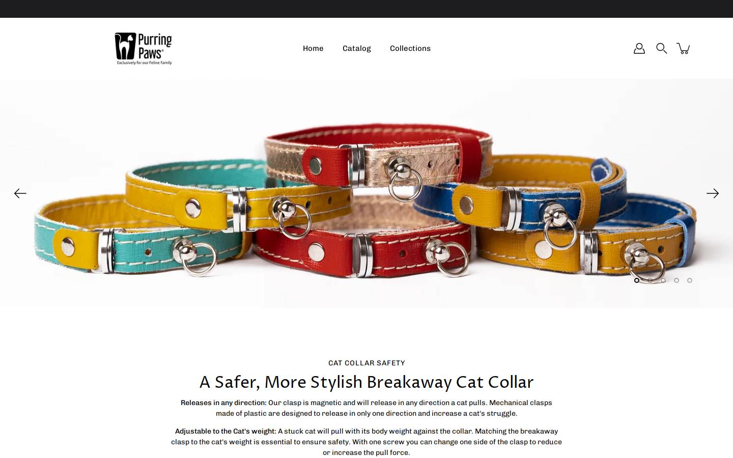 purringpaws.com homepage screenshot
