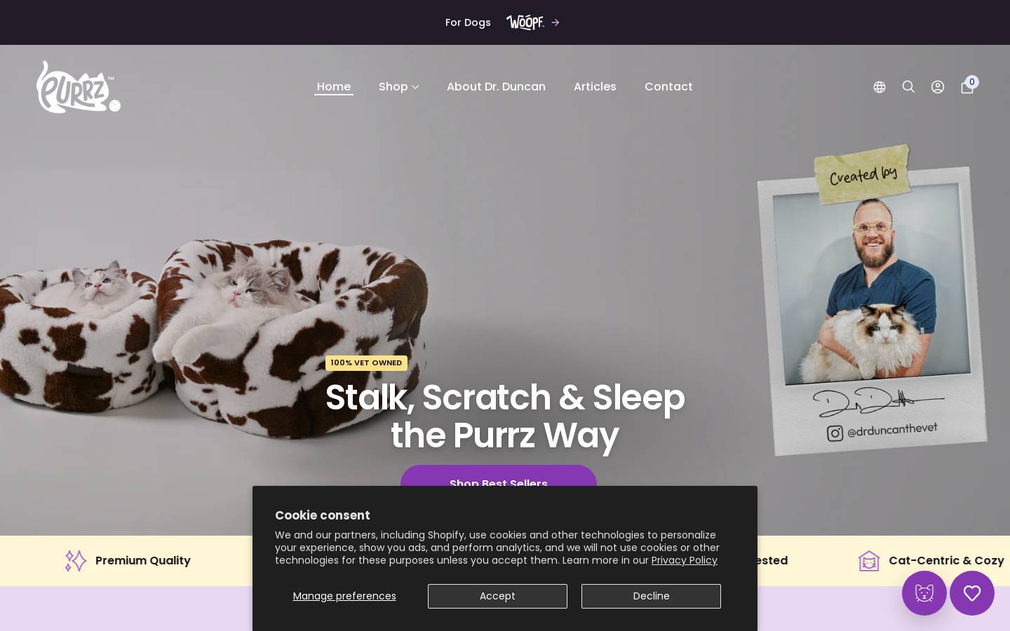 purrz.com.au homepage screenshot